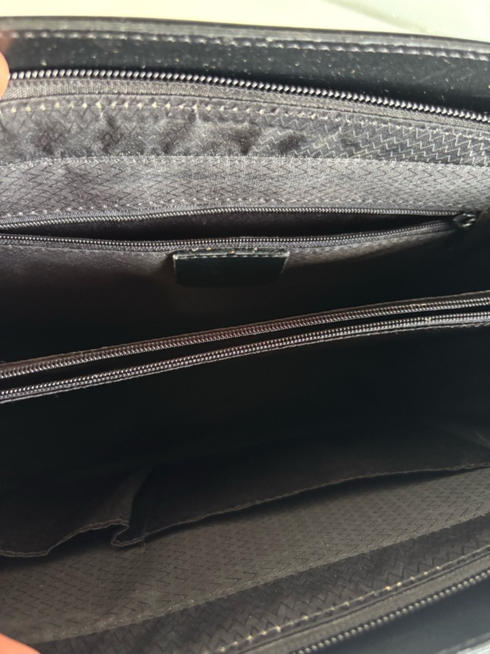 Designer Inspired Black Smooth Leather Top-Handle Tote - Picture 6 of 6